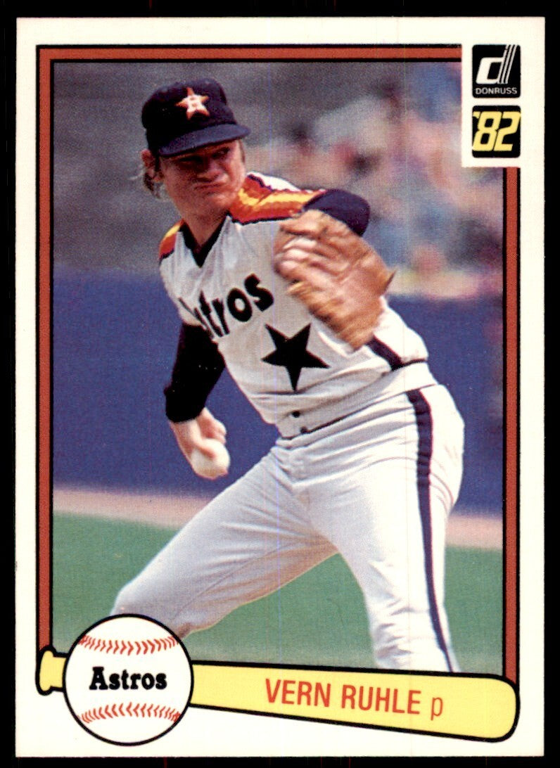 1982 Donruss Baseball Card Vern Ruhle G Houston Astros #293