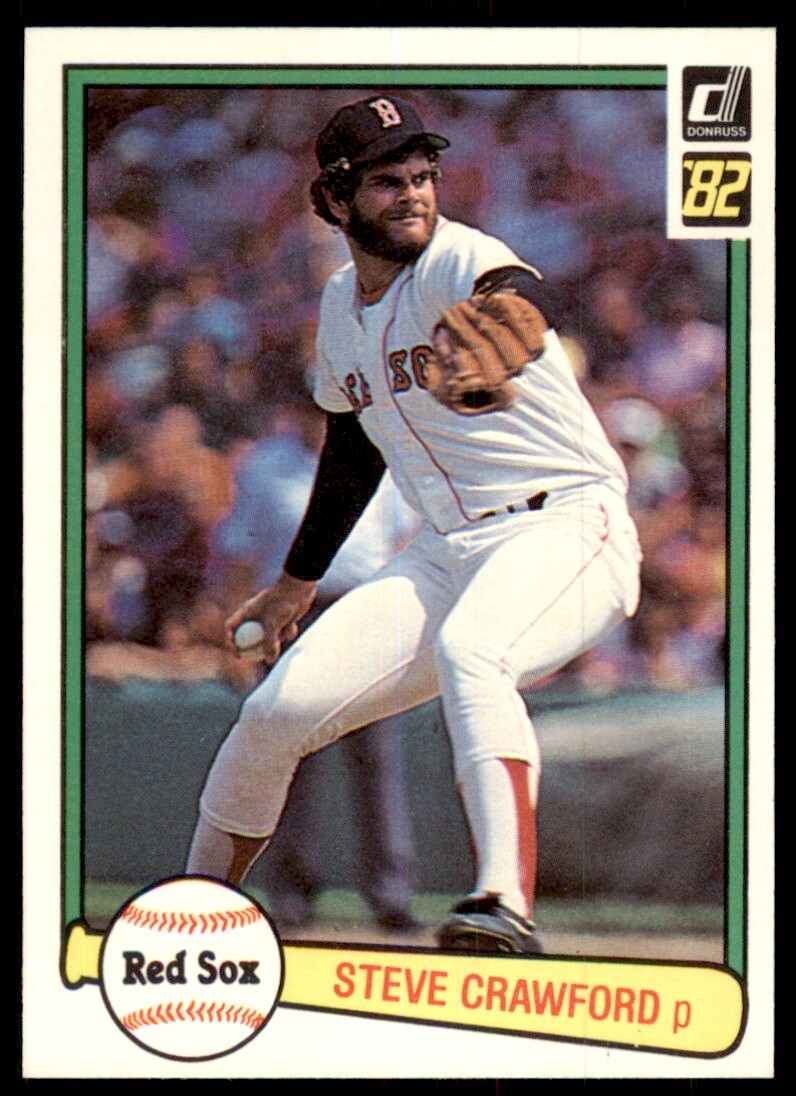 1982 Donruss Baseball Card Steve Crawford Rookie G Boston Red Sox #564