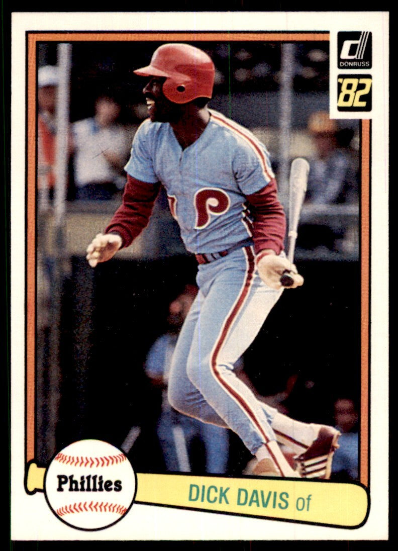 1982 Donruss Baseball Card Dick Davis L Philadelphia Phillies #147