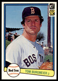1982 Donruss Baseball Card Tom Burgmeier L Boston Red Sox #361