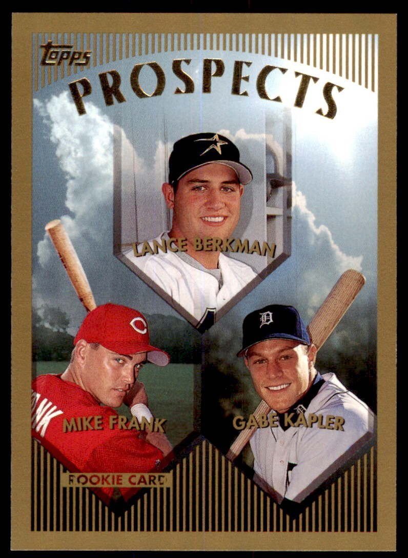 1999 Topps Baseball Card Lance Berkman/Mike Frank/Gabe Kapler A #205