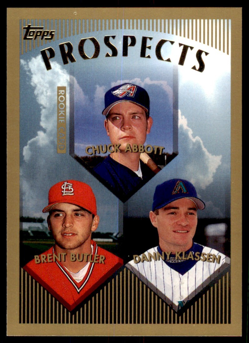 1999 Topps Baseball Card Chuck Abbott/Brent Butler/Danny Klassen #212