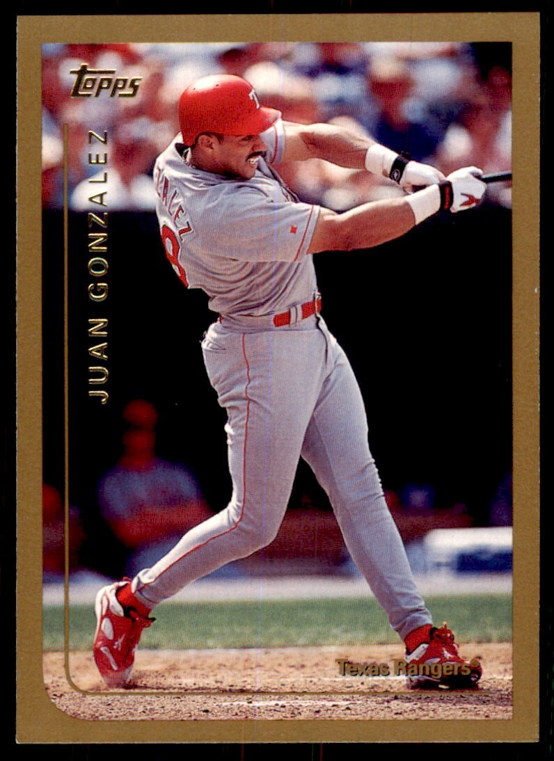 1999 Topps Baseball Card Juan Gonzalez AA Texas Rangers #50