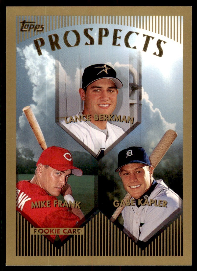 1999 Topps Baseball Card Lance Berkman/Mike Frank/Gabe Kapler AA #205