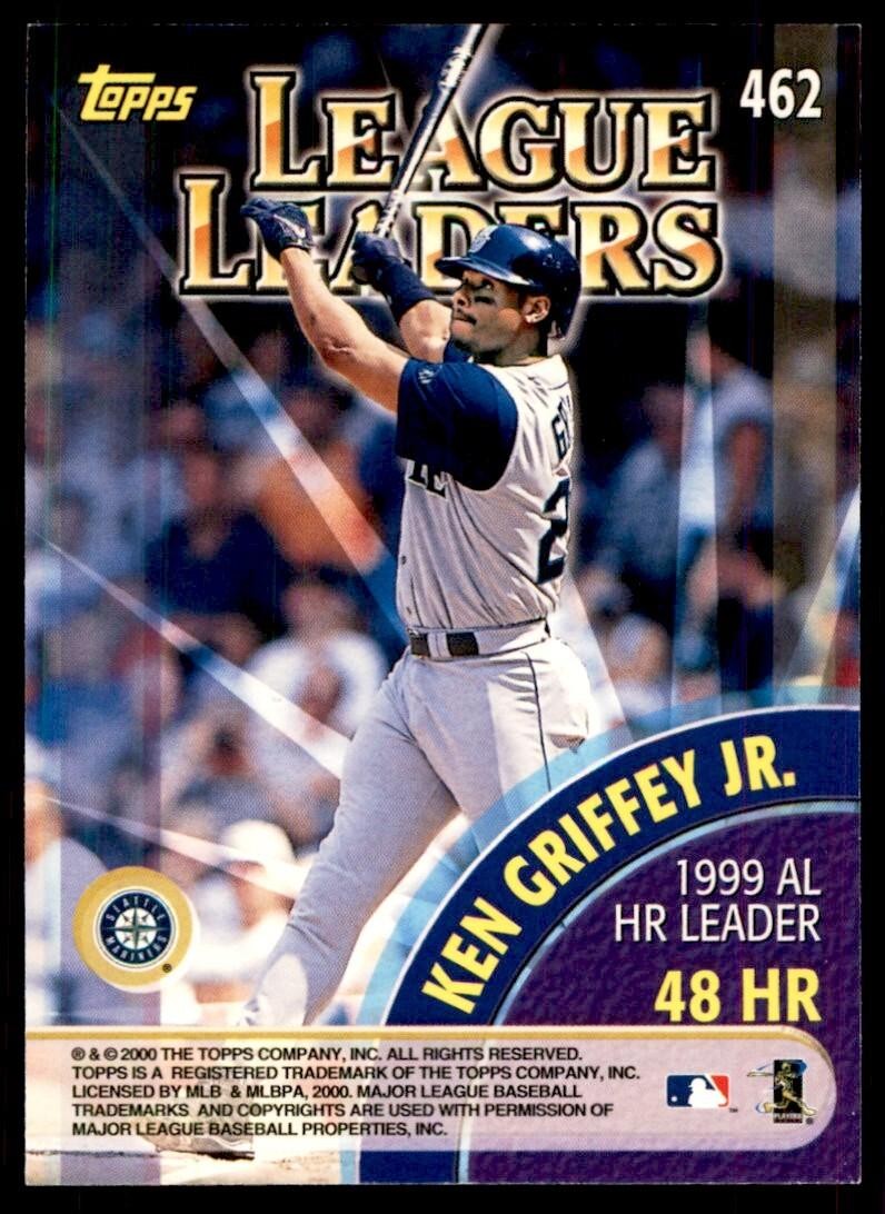 2000 Topps Baseball Card Mark McGwire/Ken Griffey Jr. #462