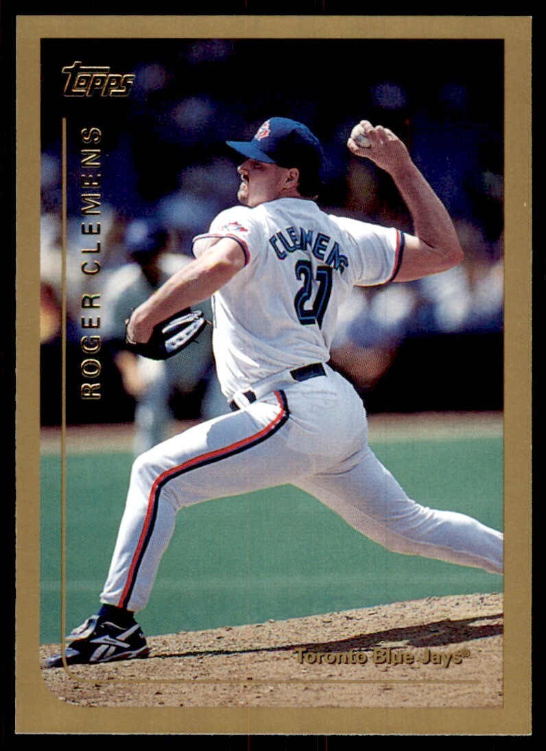 1999 Topps Baseball Card Roger Clemens BB Toronto Blue Jays #1
