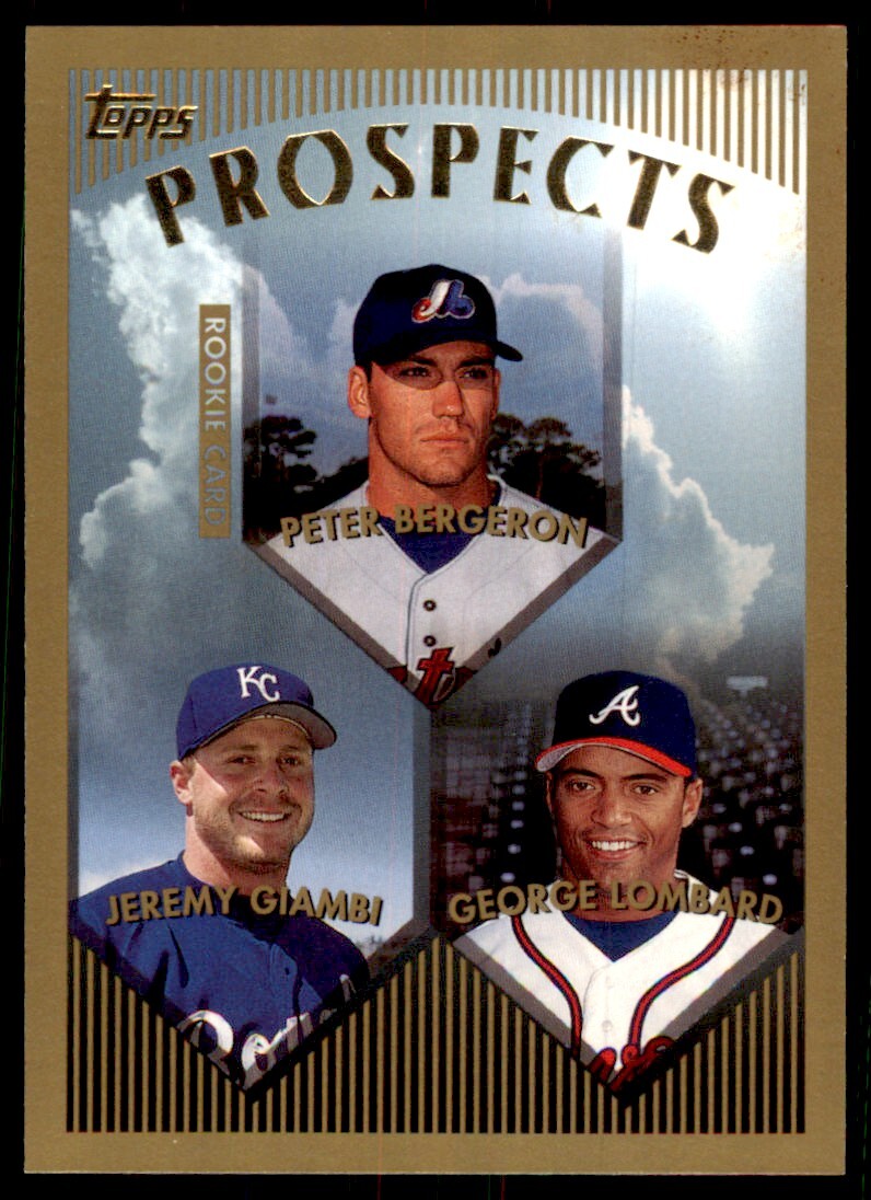 1999 Topps Peter Bergeron/Jeremy Giambi/George Lombard Rookie Baseball Card A