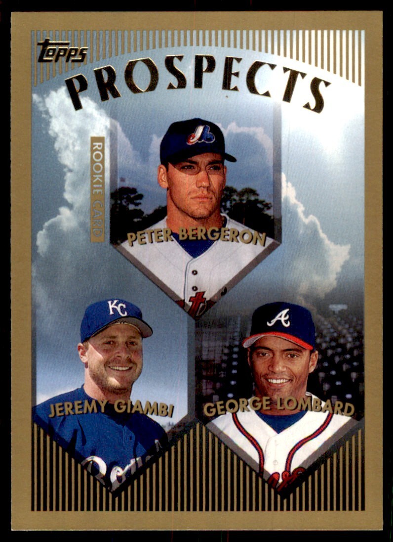 1999 Topps Peter Bergeron/Jeremy Giambi/George Lombard Rookie Baseball Card E