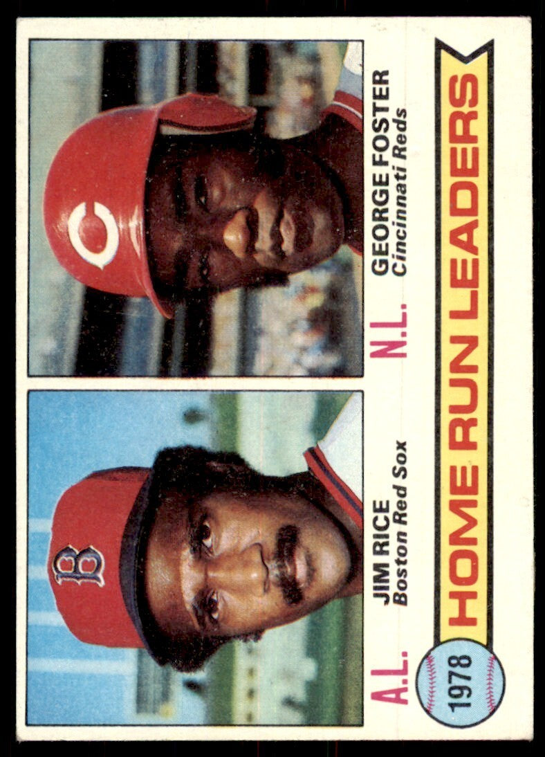 1979 Topps Baseball Card 1978 Home Run Leaders - Jim Rice/George Foster A #2