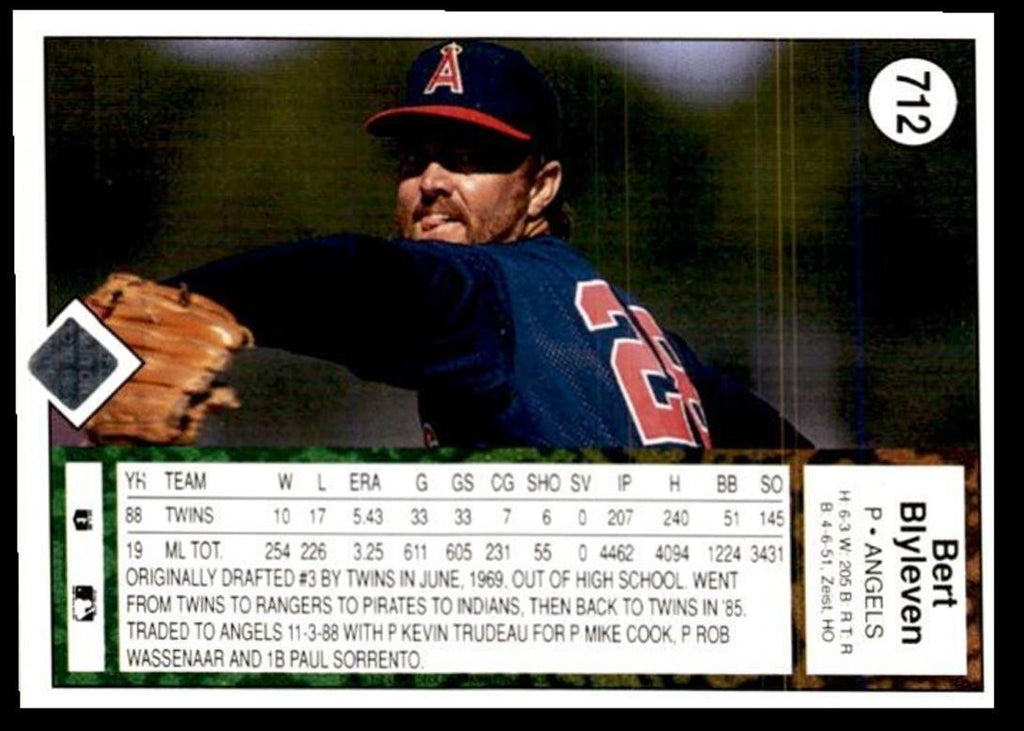1989 Upper Deck Bert Blyleven California Angels #712