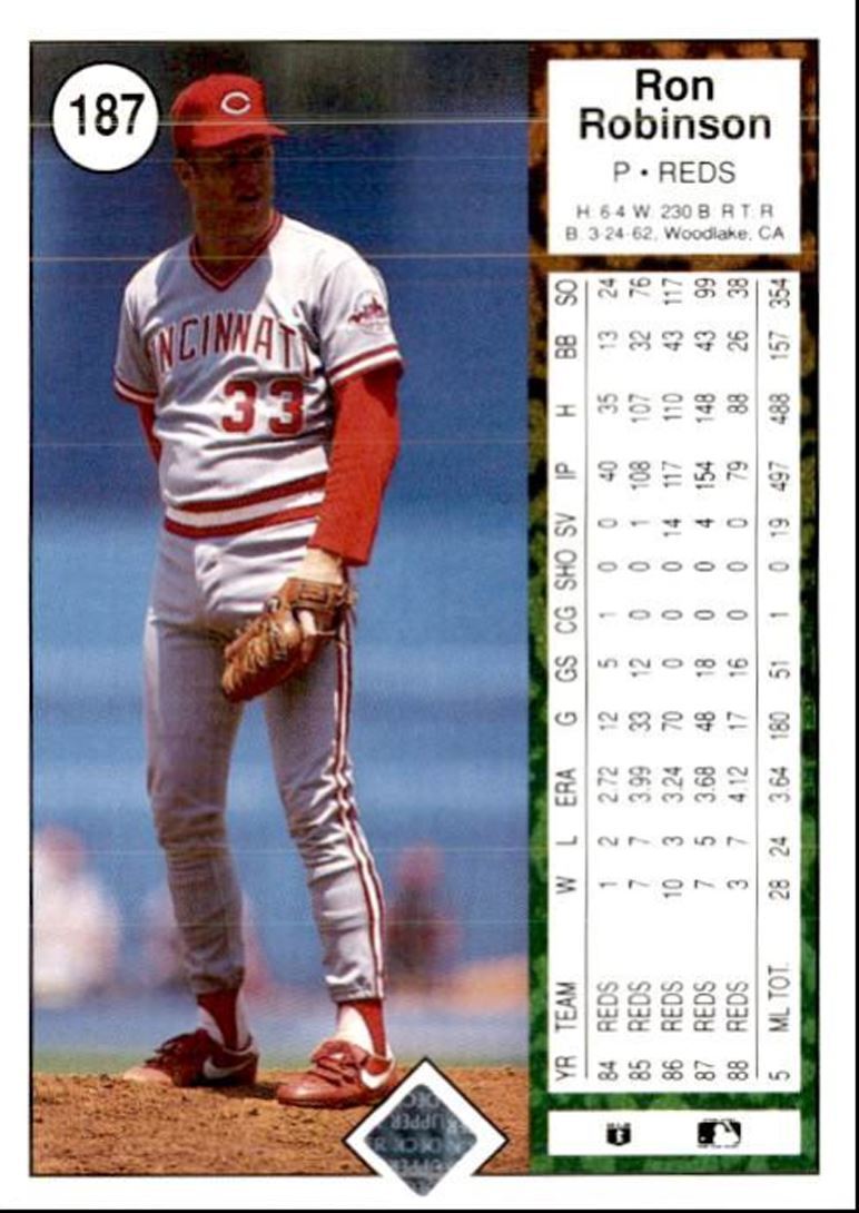 1989 Upper Deck Ron Robinson , Cincinnati Reds #187