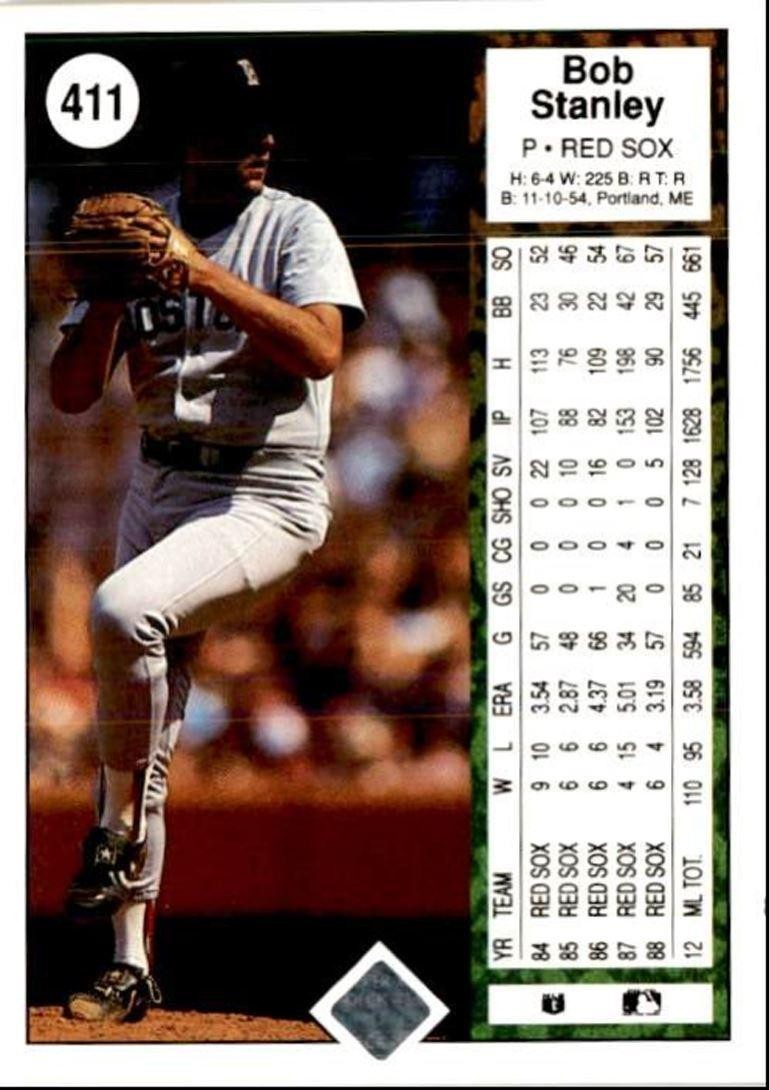 1989 Upper Deck Bob Stanley / Boston Red Sox #411
