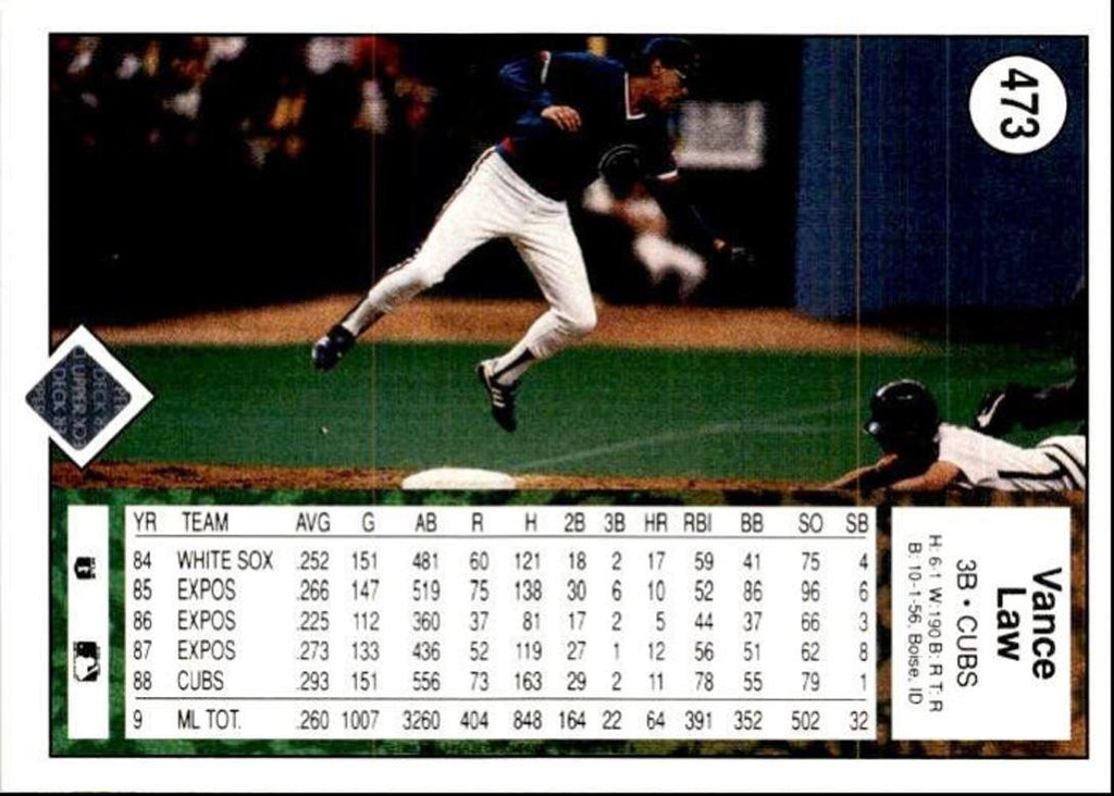 1989 Upper Deck Vance Law / Chicago Cubs #473