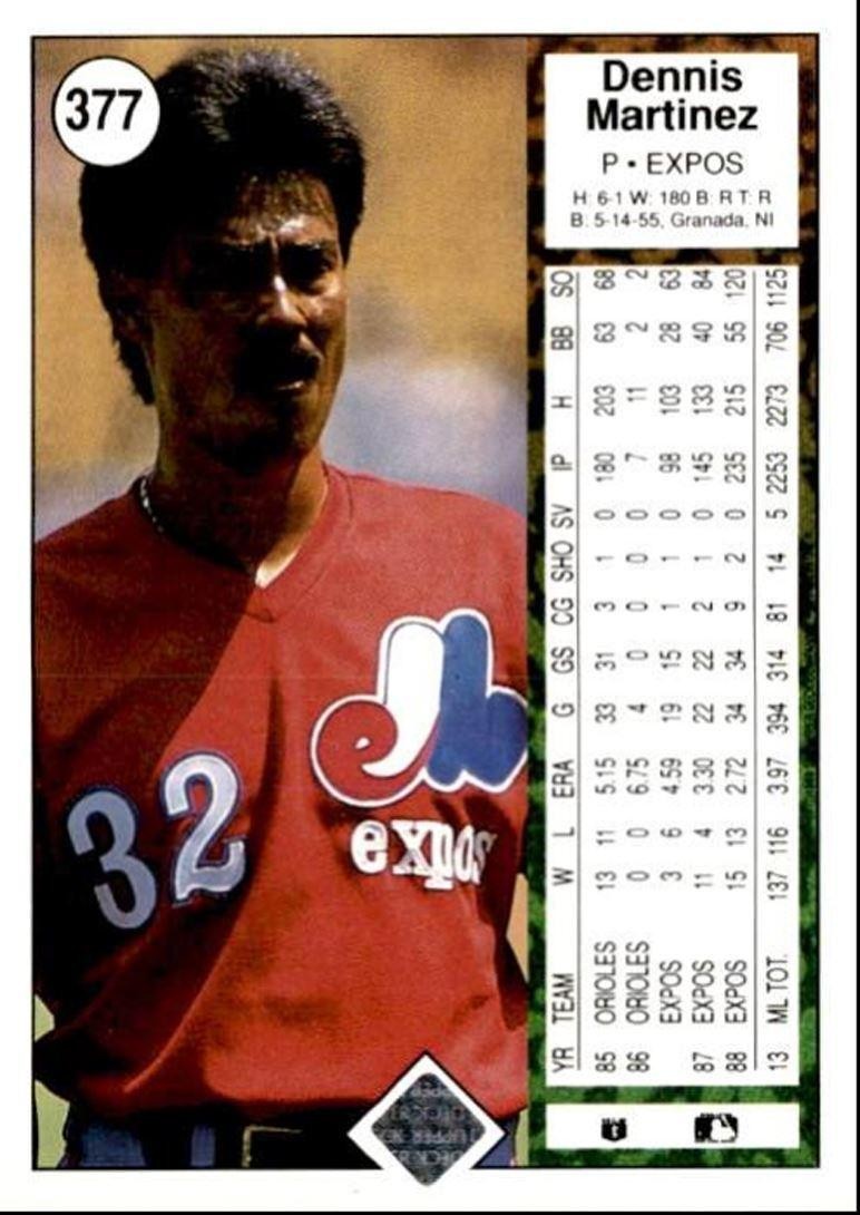 1989 Upper Deck Dennis Martinez Baltimore Orioles #32