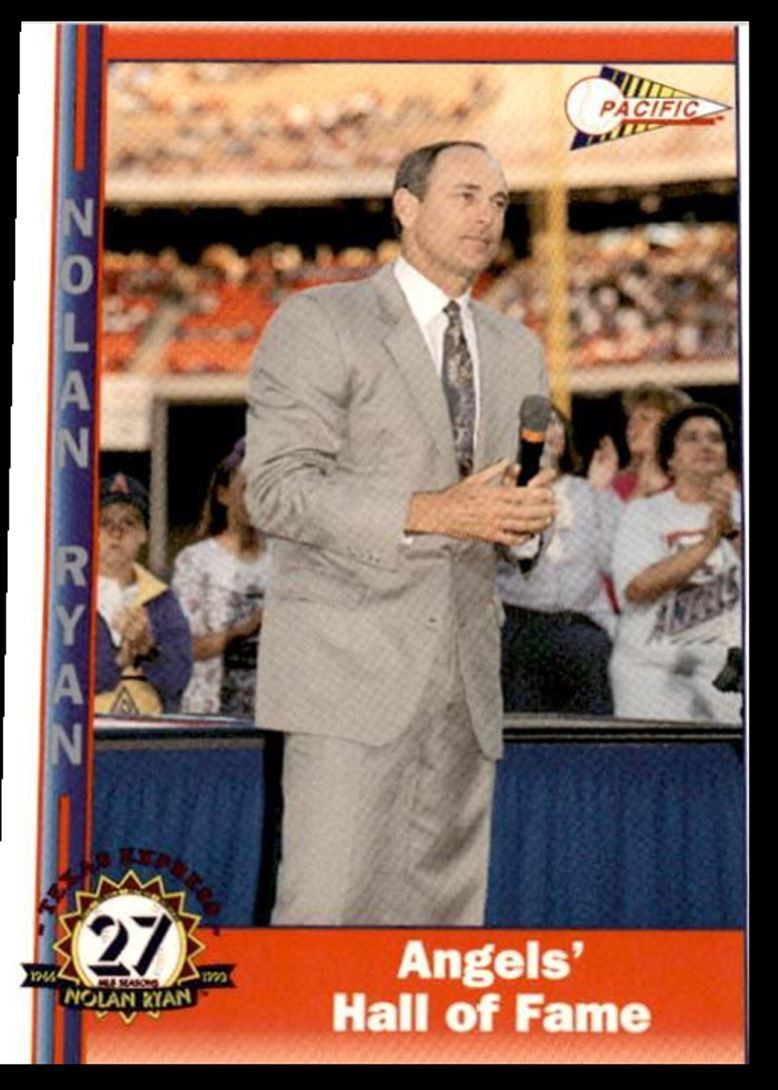 1993 Pacific Texas Express Baseball Card Nolan Ryan Angels' Hall of Fame