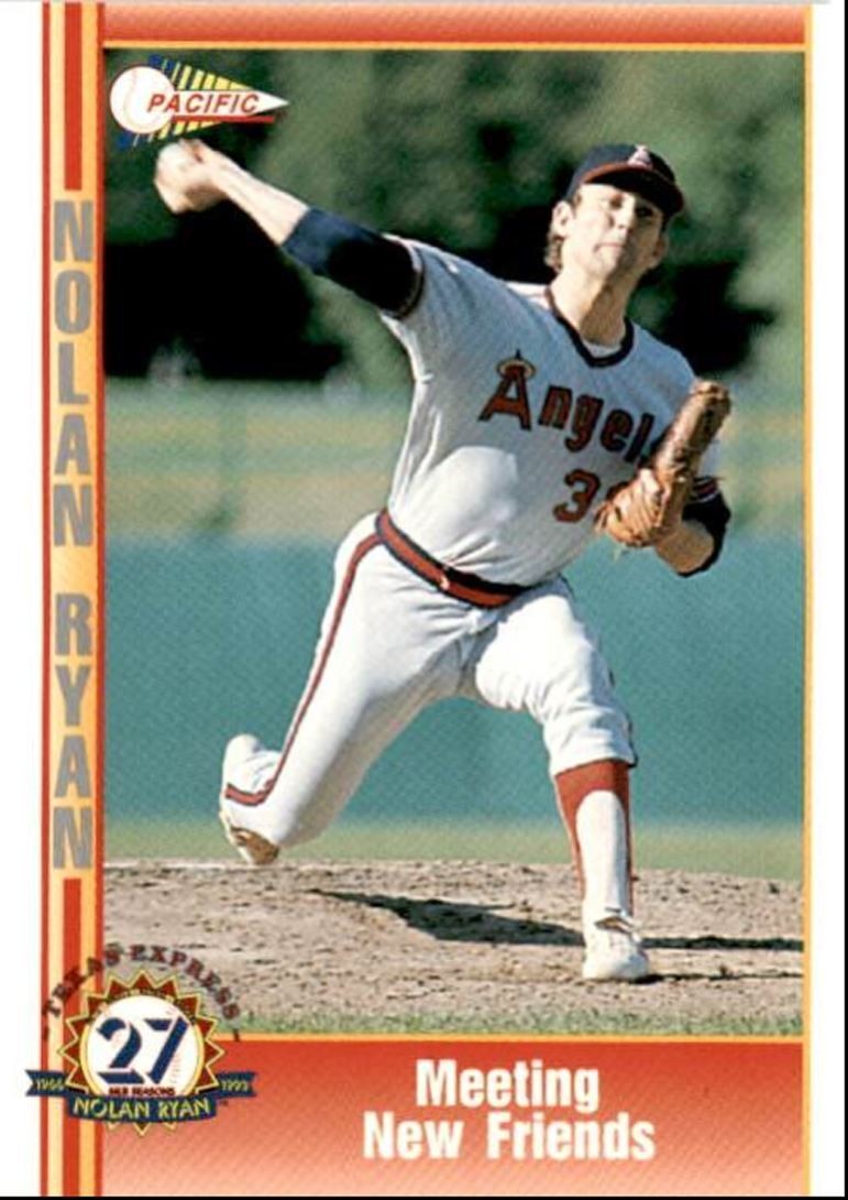 1993 Pacific Texas Express Baseball Card Nolan Ryan Meeting New Friends