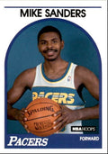 1989-90 Hoops Basketball Card Mike Sanders Indiana Pacers #340