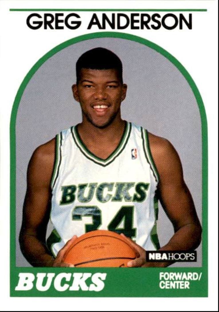 1989-90 Hoops Basketball Card Greg Anderson Milwaukee Bucks #342