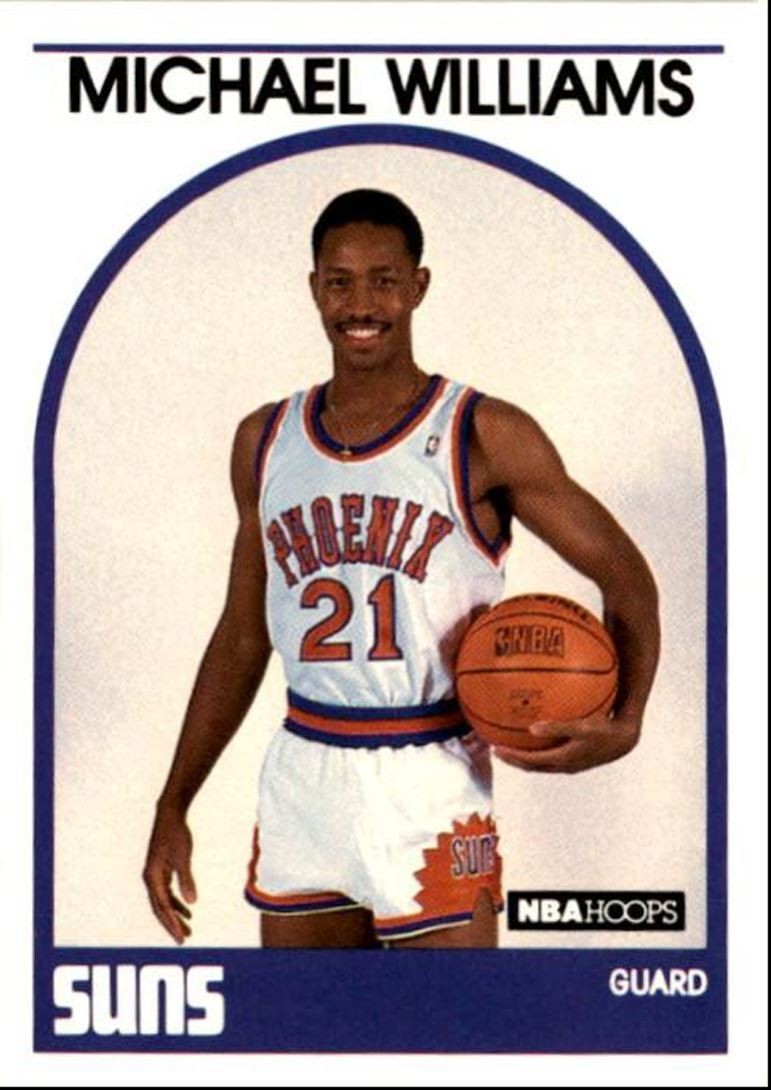 1989-90 Hoops Basketball Card Micheal Williams Phoenix Suns #344