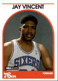 1989-90 Hoops Basketball Card Jay Vincent Philadelphia 76ers #345