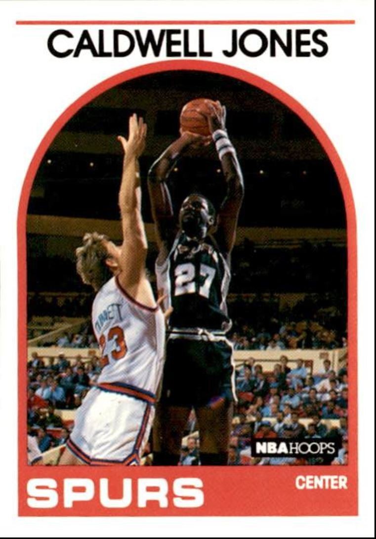 1989-90 Hoops Basketball Card Caldwell Jones San Antonio Spurs #347