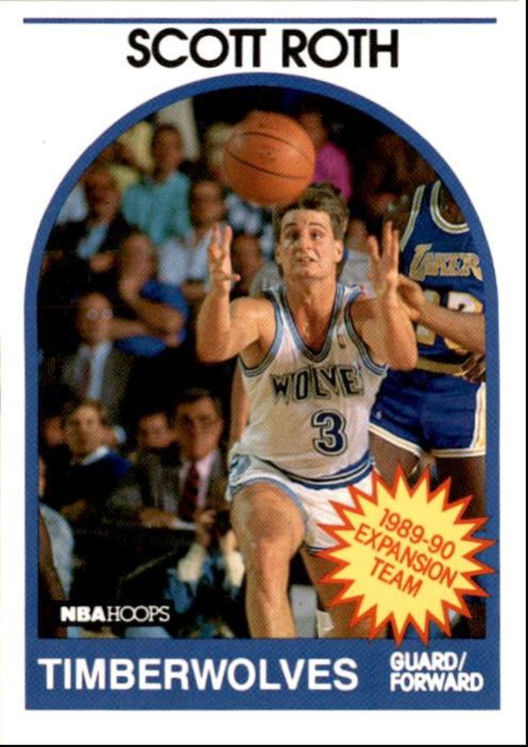 1989-90 Hoops Basketball Card Scott Roth Rookie Minnesota Timberwolves #349