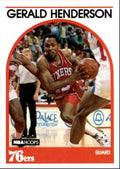 1989-90 Hoops Basketball Card Gerald Henderson Philadelphia 76ers #208