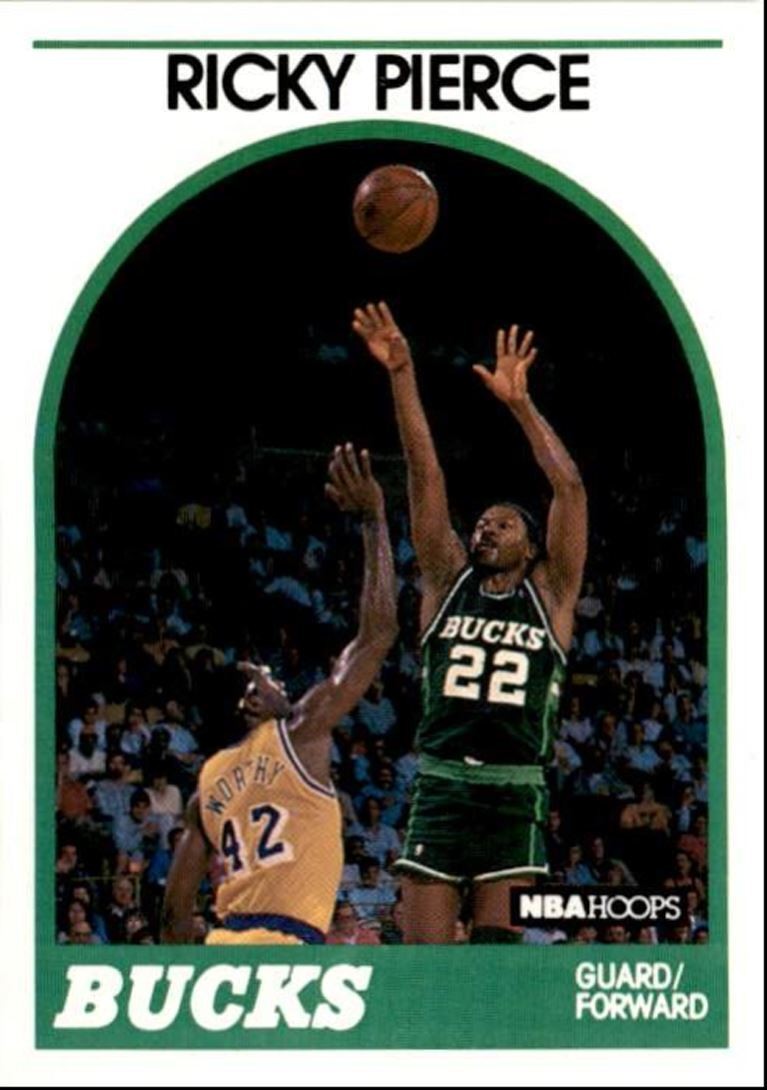 1989-90 Hoops Basketball Card Ricky Pierce Milwaukee Bucks #211