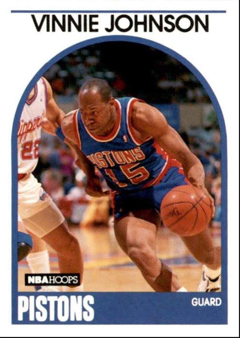 1989-90 Hoops Basketball Card Vinnie Johnson Detroit Pistons #188