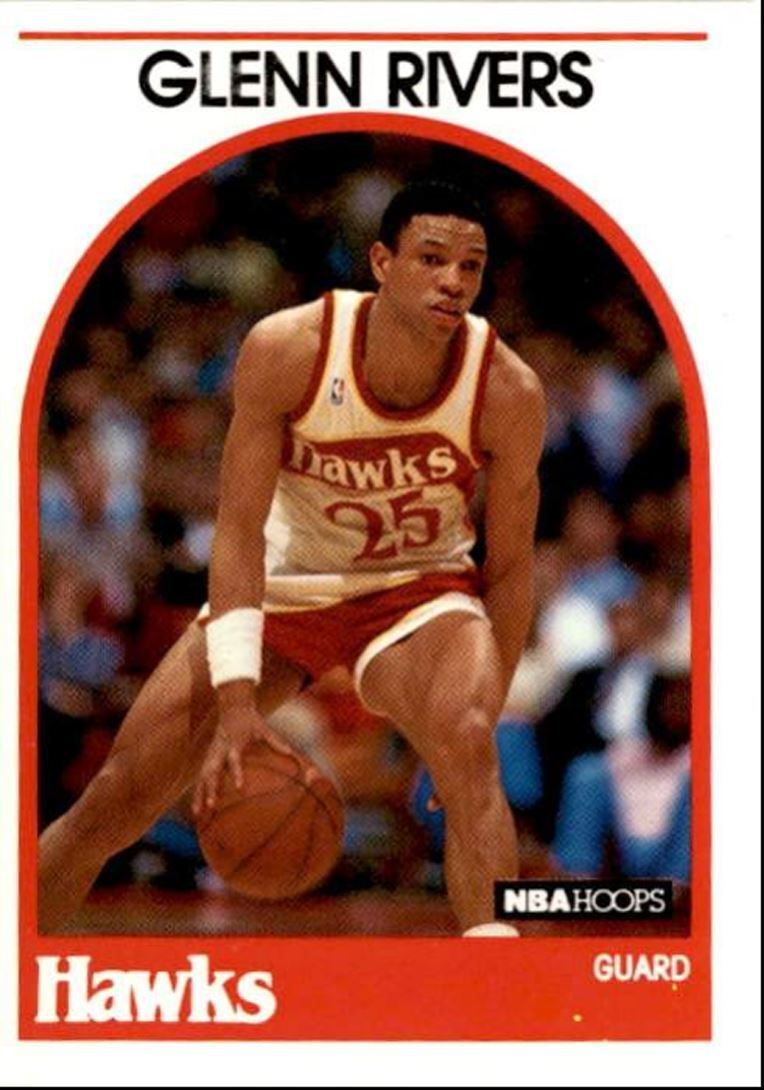 1989-90 Hoops Basketball Card Glenn Rivers Atlanta Hawks #252
