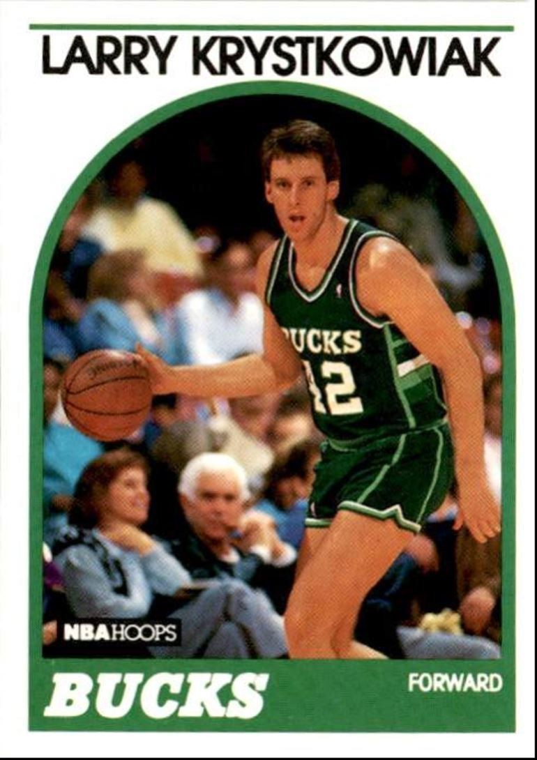 1989-90 Hoops Basketball Card Larry Krystkowiak Rookie Milwaukee Bucks #258