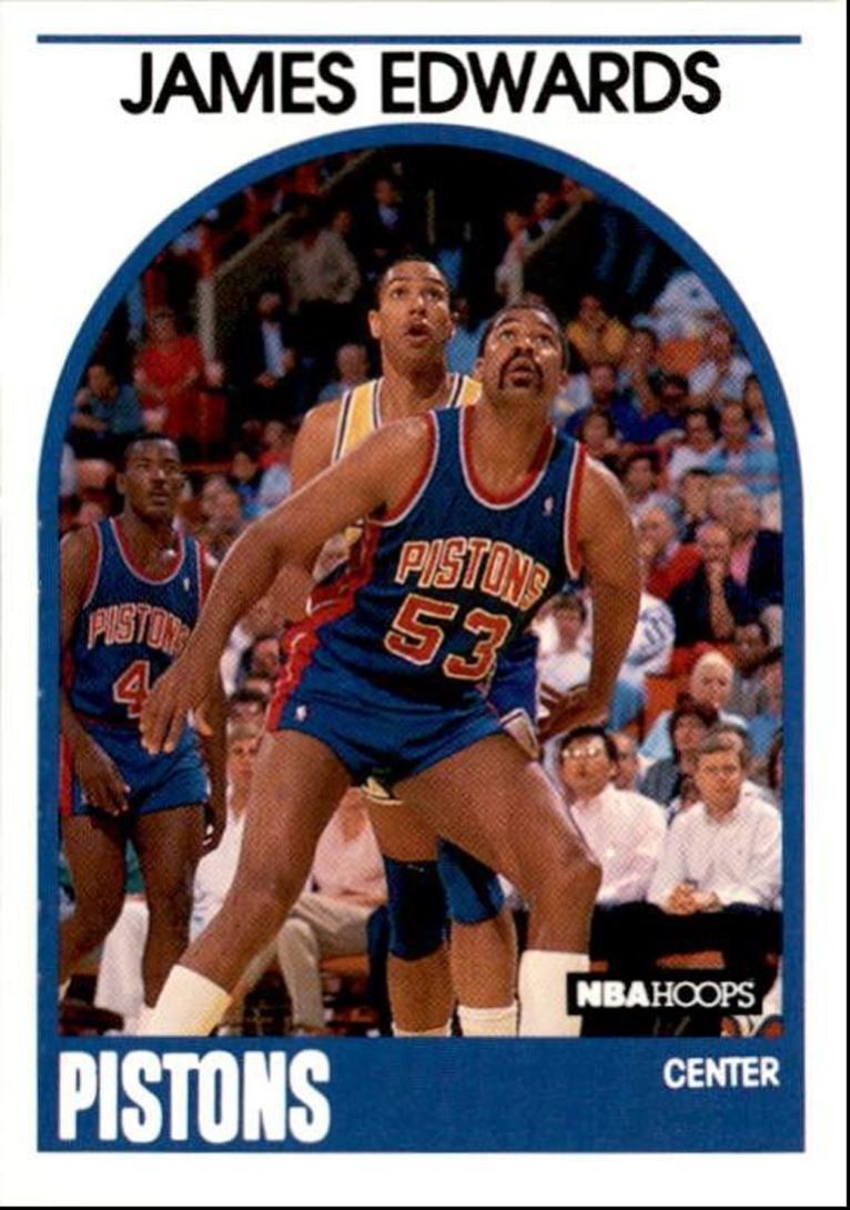 1989-90 Hoops Basketball Card James Edwards Detroit Pistons #284