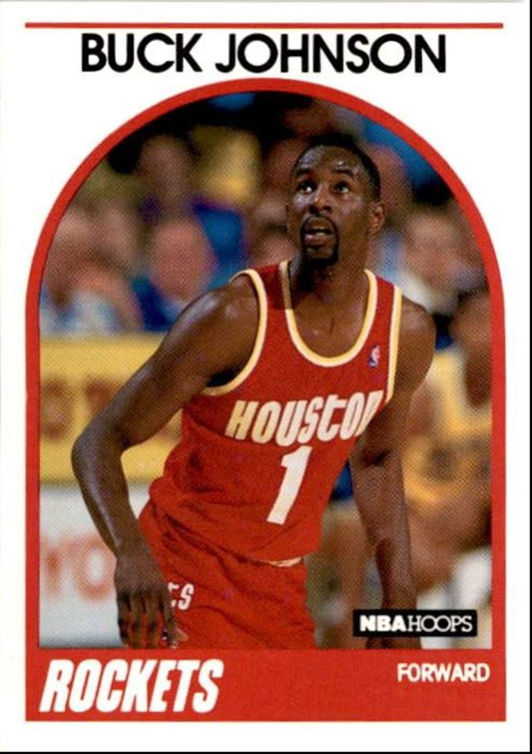 1989-90 Hoops Basketball Card Buck Johnson Houston Rockets #37