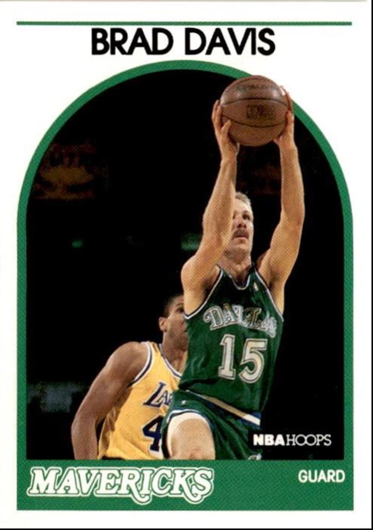 1989-90 Hoops Basketball Card Brad Davis Dallas Mavericks #296