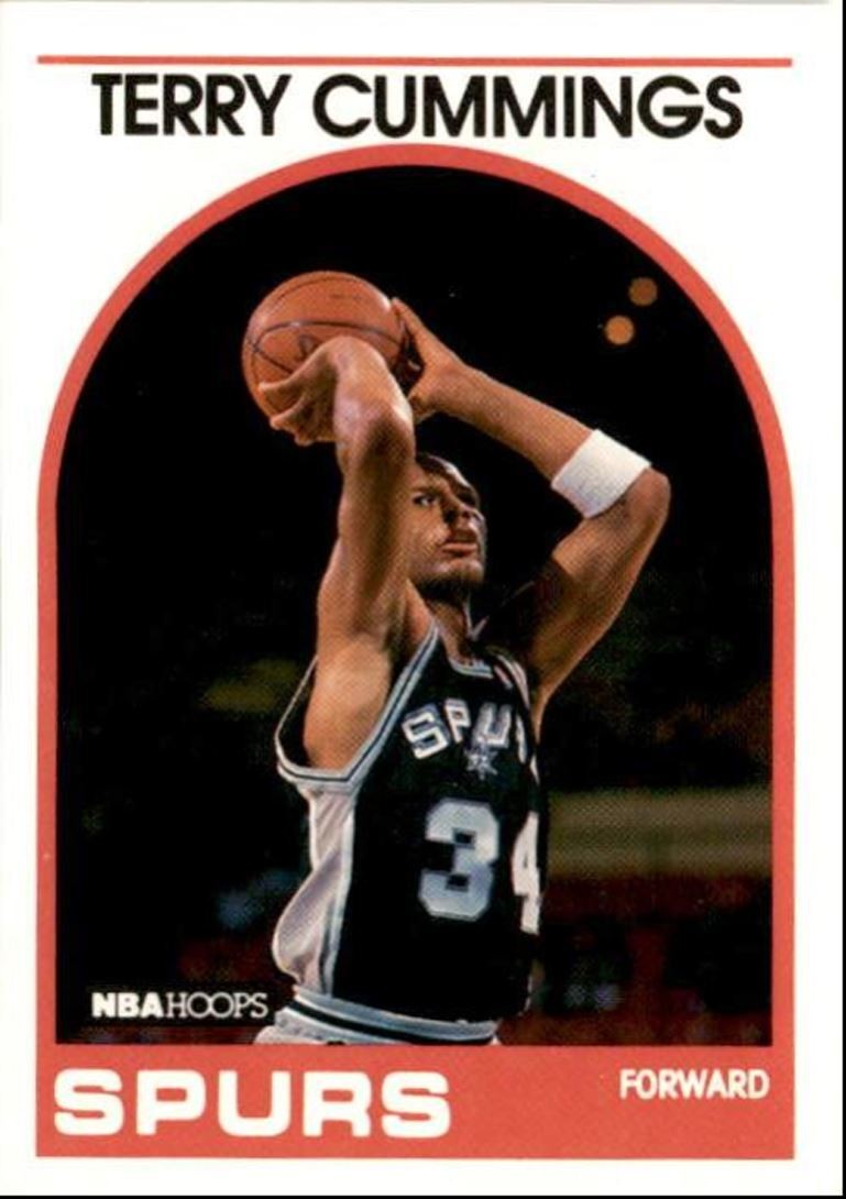1989-90 Hoops Basketball Card Terry Cummings San Antonio Spurs #312