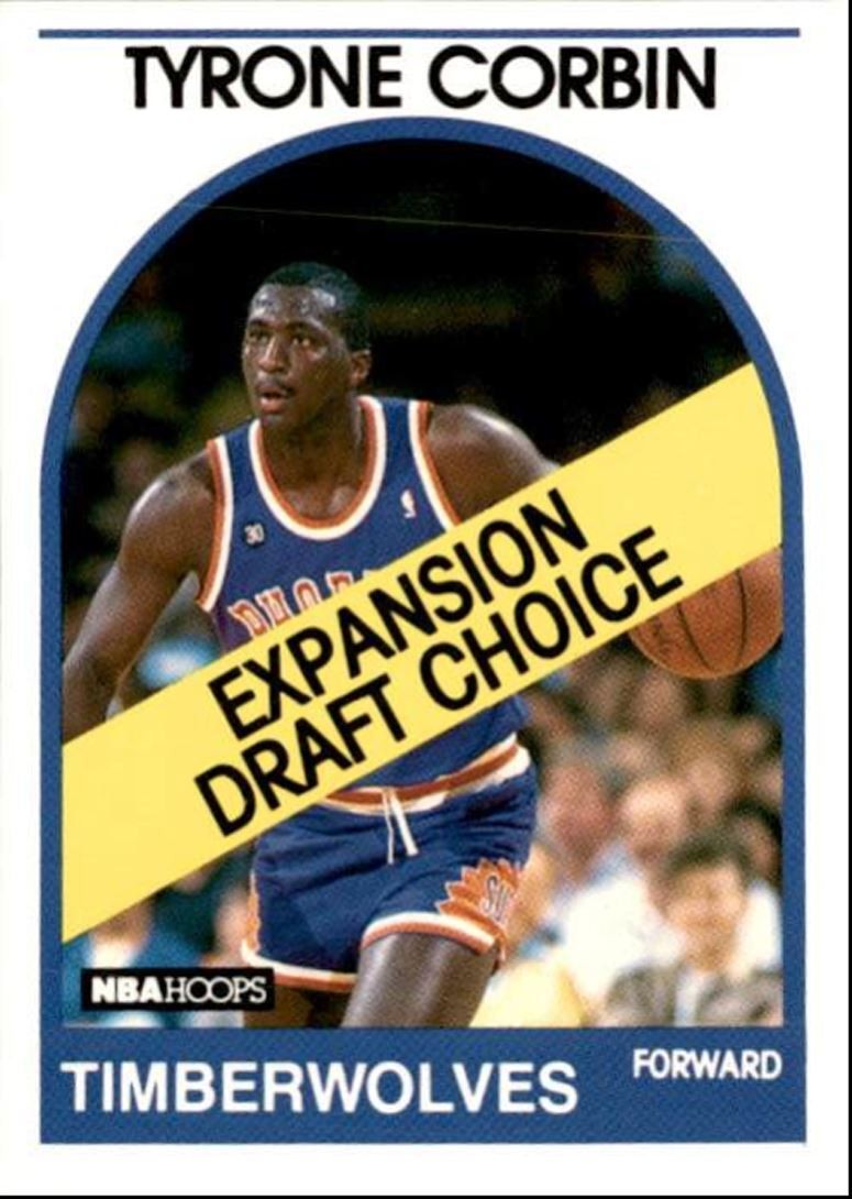 1989-90 Hoops Basketball Card Tyrone Corbin Minnesota Timberwolves #319