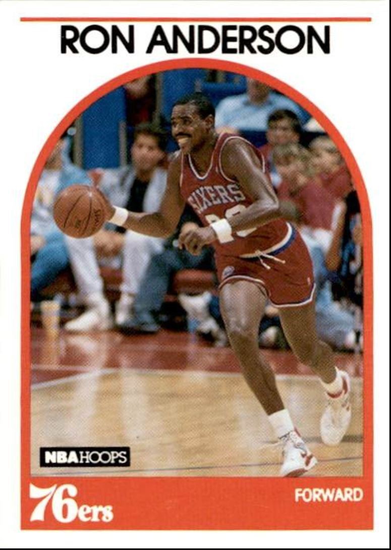 1989-90 Hoops Basketball Card Ron Anderson Rookie Philadelphia 76ers #32
