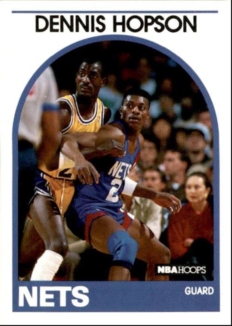 1989-90 Hoops Basketball Card Dennis Hopson New Jersey Nets #199