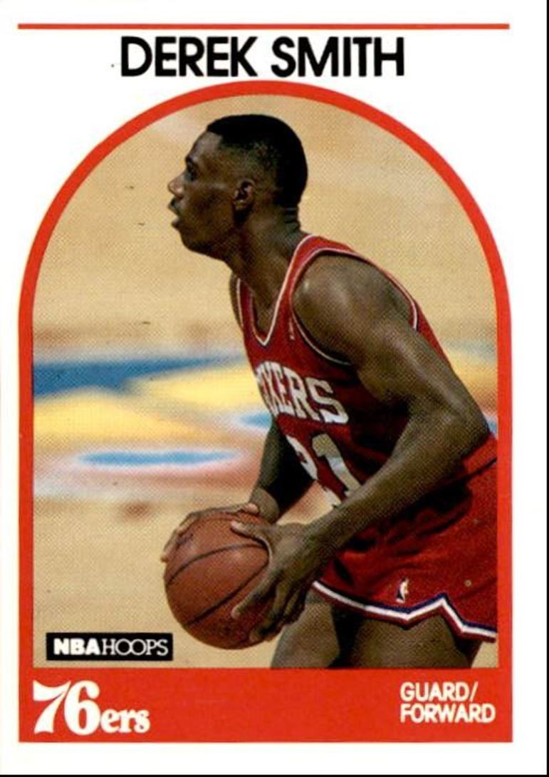 1989-90 Hoops Basketball Card Derek Smith Philadelphia 76ers #83