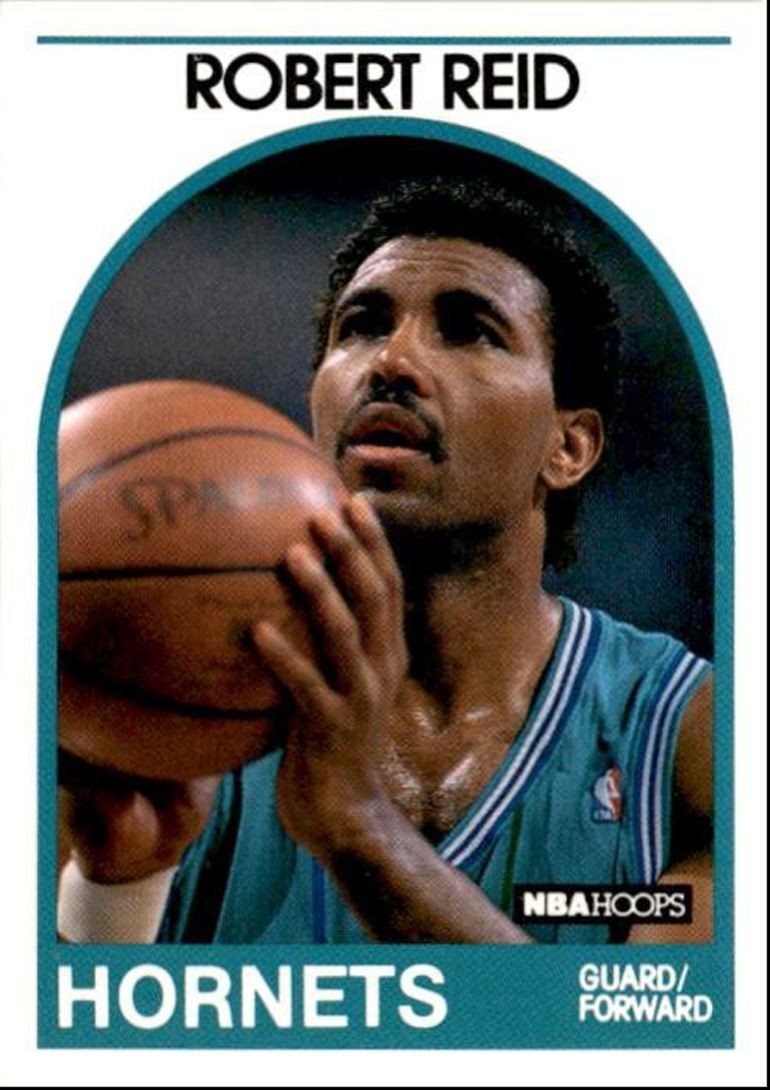1989-90 Hoops Basketball Card Robert Reid Charlotte Hornets #88
