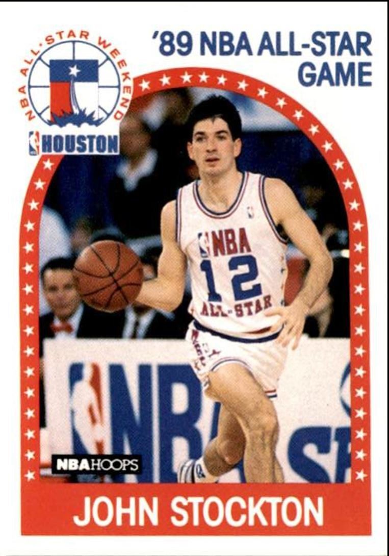 1989-90 Hoops Basketball Card John Stockton Utah Jazz #297