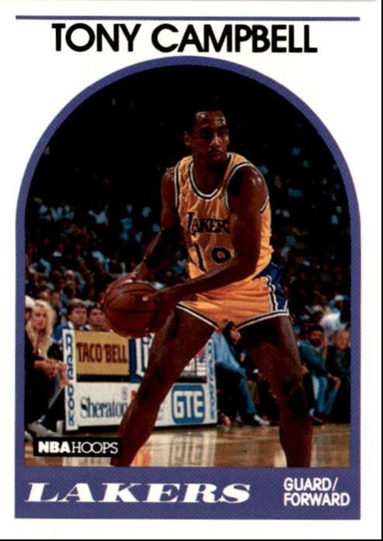 1989-90 Hoops Basketball Card Tony Campbell Los Angeles Lakers #19