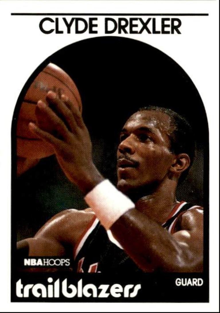 1989-90 Hoops Basketball Card Clyde Drexler Portland Trail Blazers #190