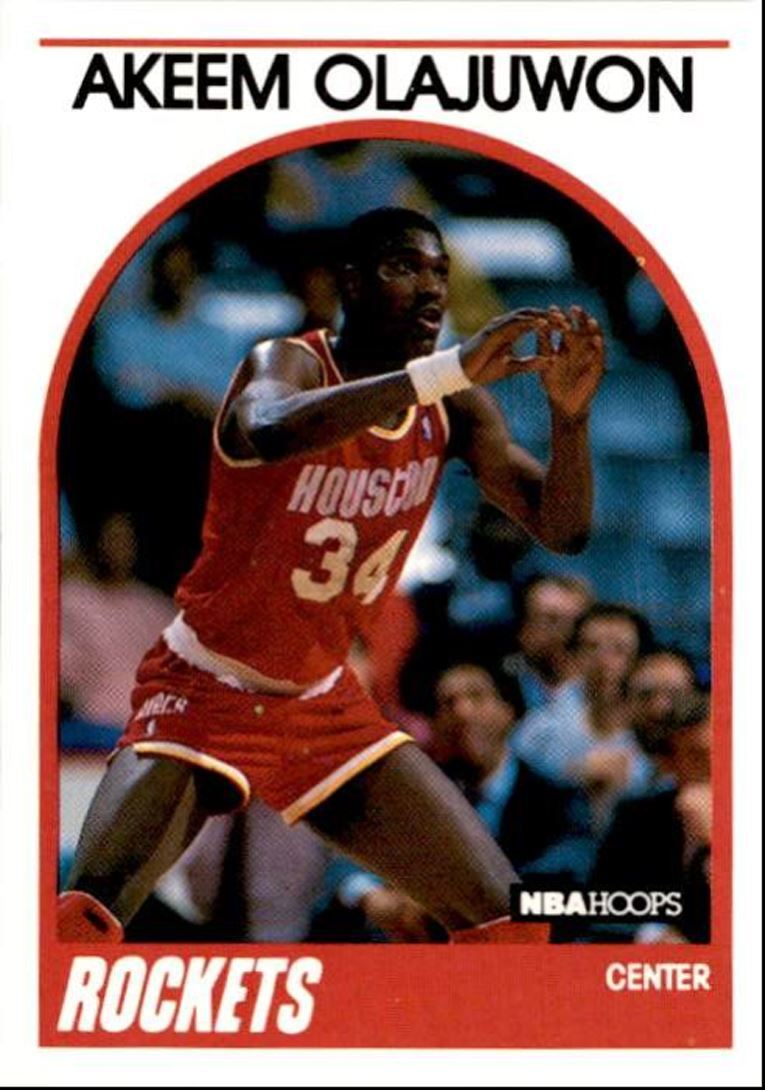 1989-90 Hoops Basketball Card Akeem Olajuwon Houston Rockets #180