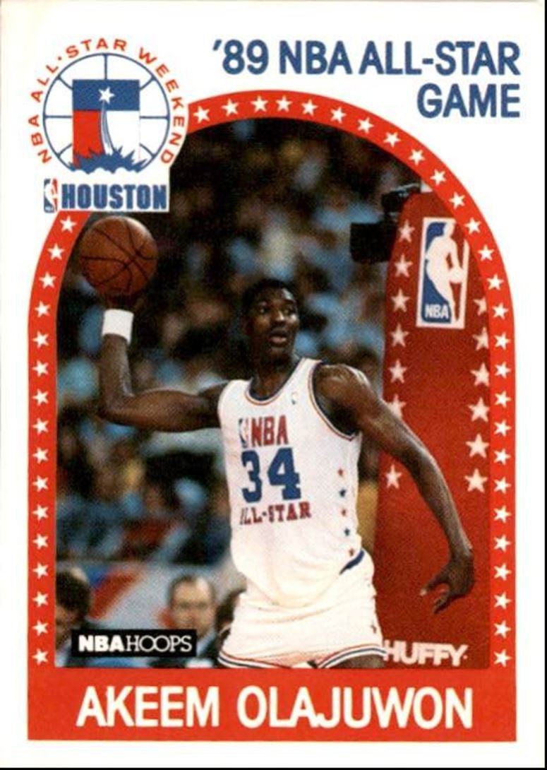 1989-90 Hoops Basketball Card Akeem Olajuwon hof Houston Rockets #178