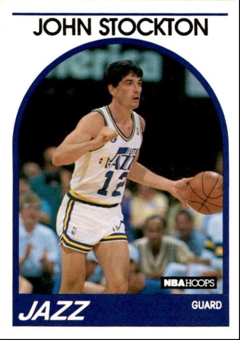 1989-90 Hoops Basketball Card John Stockton HOF Utah Jazz #140