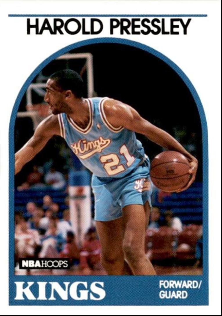 1989-90 Hoops Basketball Card Harold Pressley Sacramento Kings #24
