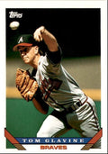 1993 Topps Baseball Card Tom Glavine HOF Atlanta Braves #280