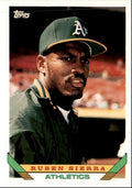 1993 Topps Baseball Card Ruben Sierra Oakland Athletics #440