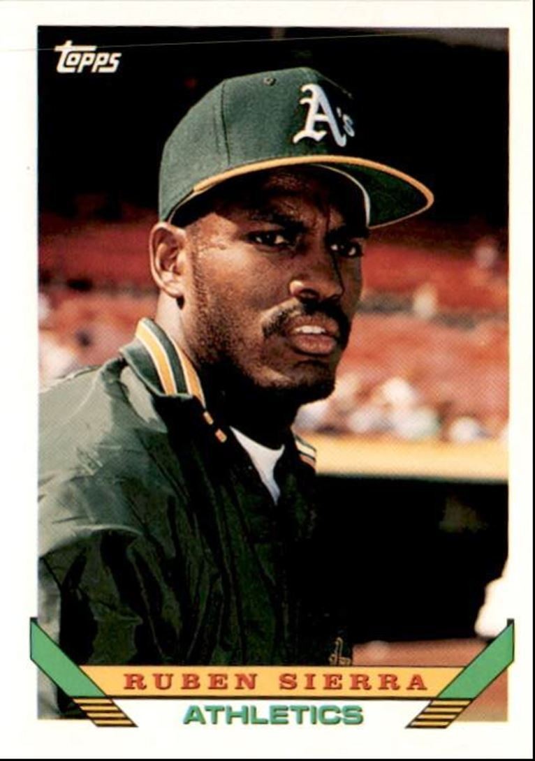 1993 Topps Baseball Card Ruben Sierra Oakland Athletics #440